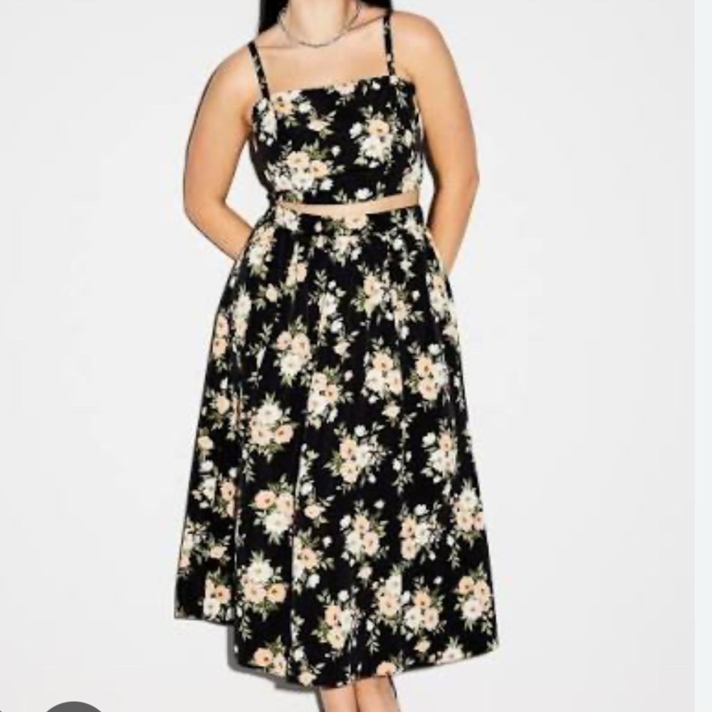 The Occasion Old Navy Floral Midi Skirt Set Sz XL NWOT
